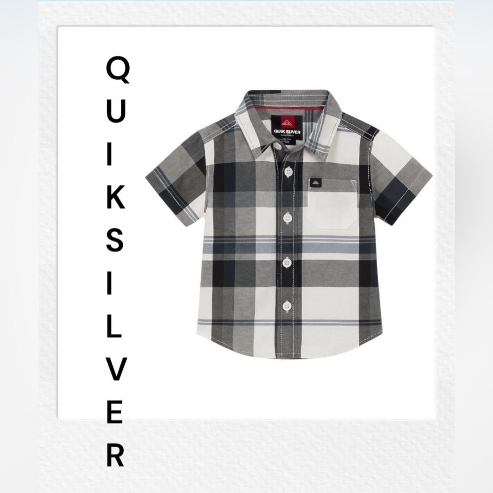 Quiksilver Infant Plaid Button-Up Shirt – Size 12M